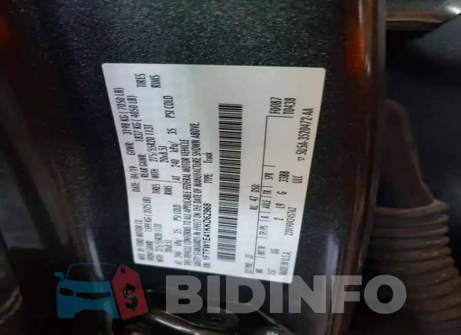 1FTFW1E41KKD62968 Photo# 12