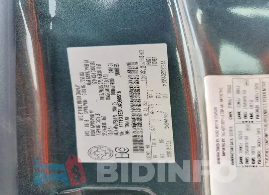 1FTFX1E51JKD90516 Photo# 12