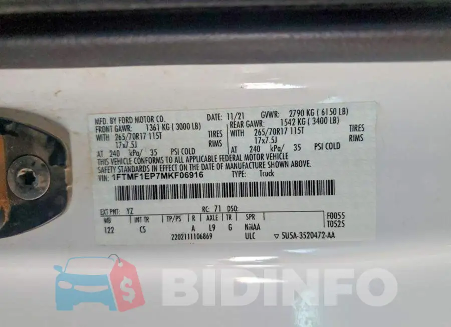 1FTMF1EP7MKF06916 Photo# 12