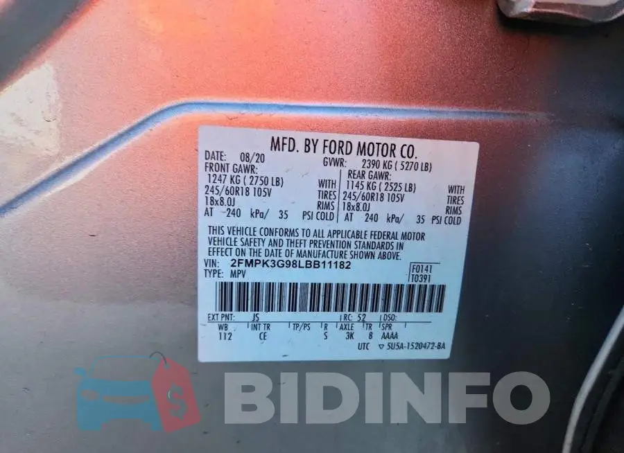 2FMPK3G98LBB11182 Photo# 13