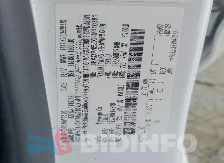 3FADP4EJXHM110381 Photo# 12