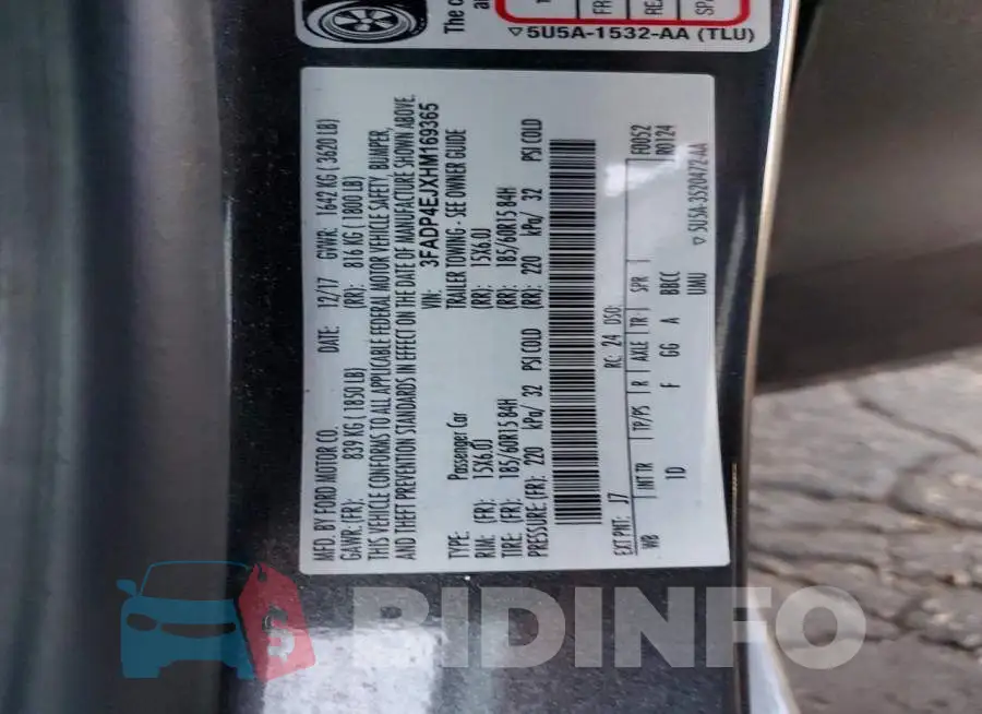 3FADP4EJXHM169365 Photo# 12