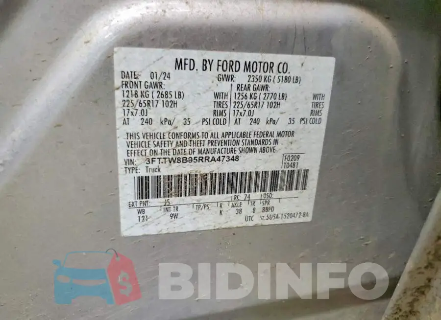 3FTTW8B95RRA47348 Photo# 13