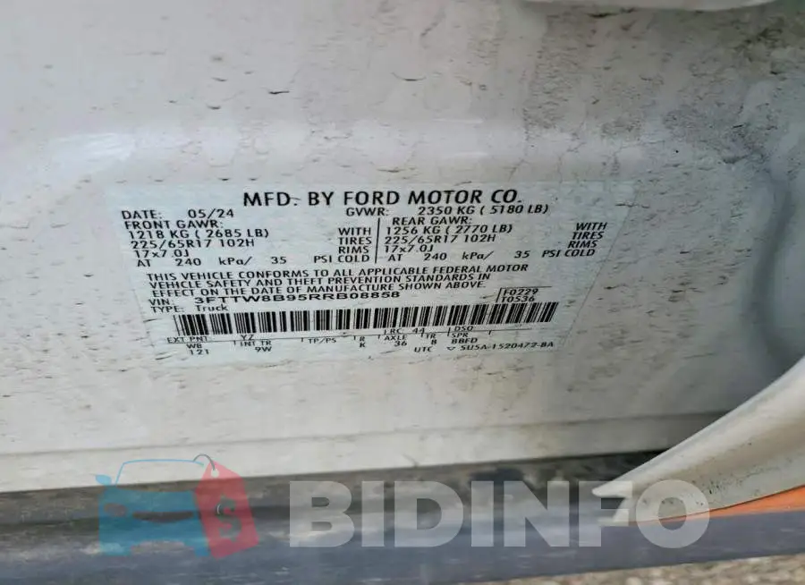 3FTTW8B95RRB08858 Photo# 12