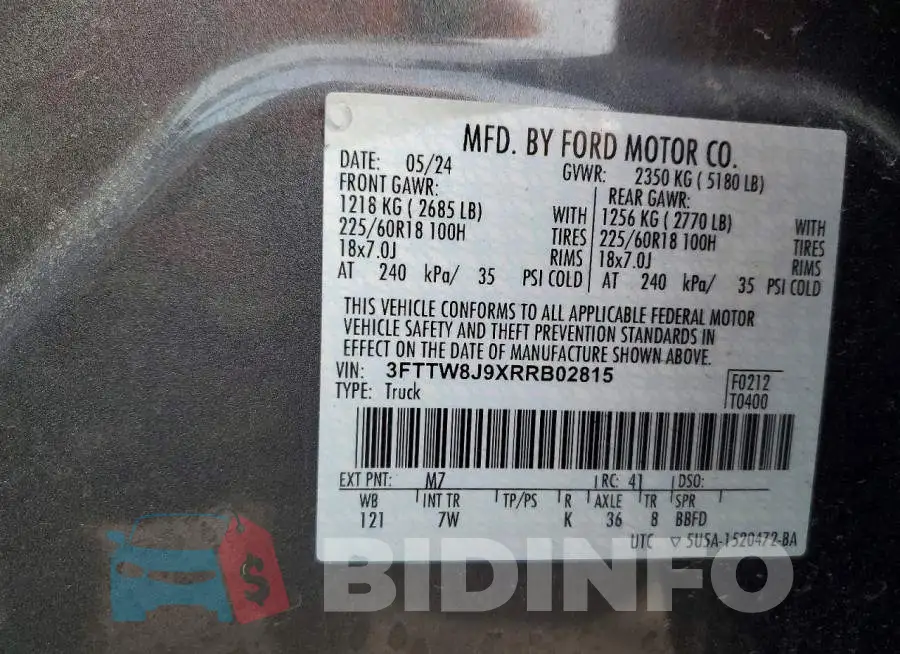 3FTTW8J9XRRB02815 Photo# 12