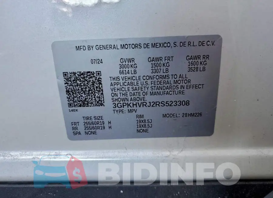 3GPKHVRJ2RS523308 Photo# 13