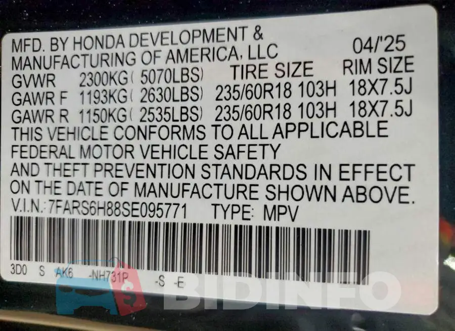 7FARS6H88SE095771 Photo# 14