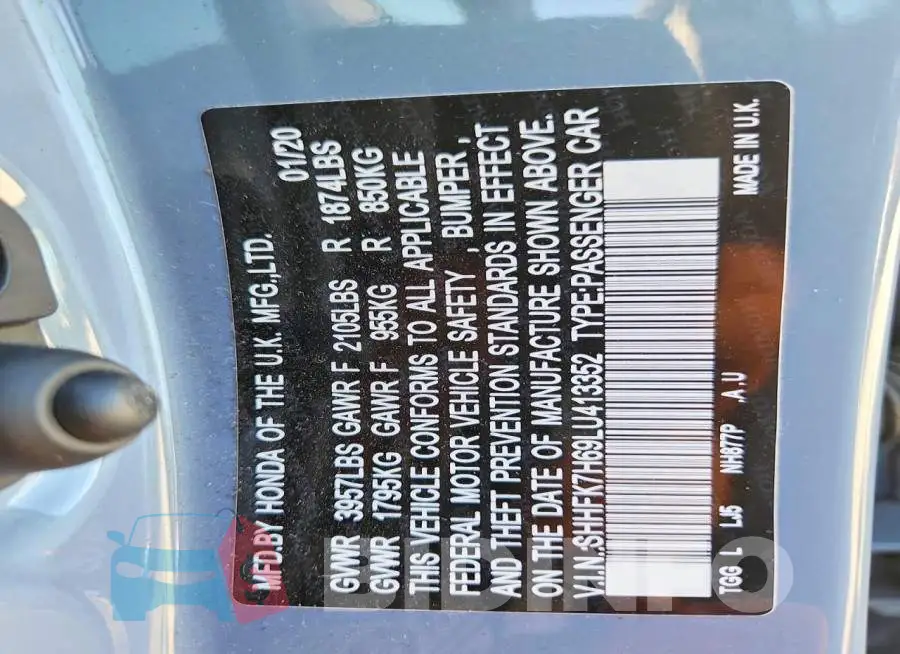 SHHFK7H69LU413352 Photo# 12