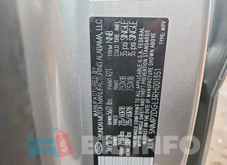5NMP2DGL3RH001351 Photo# 13