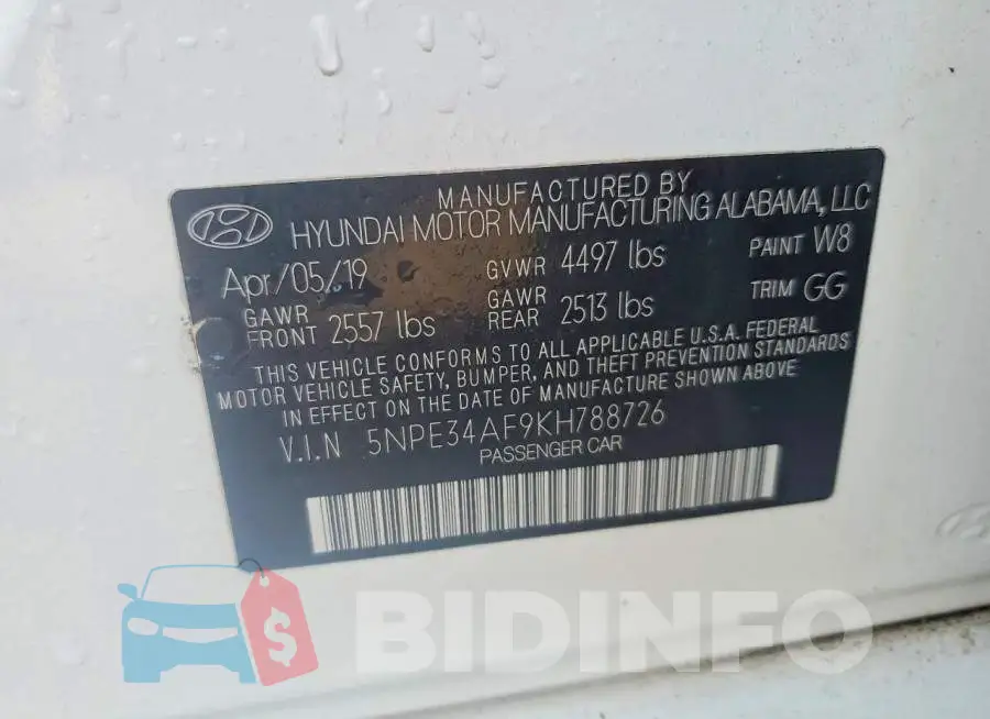 5NPE34AF9KH788726 Photo# 12