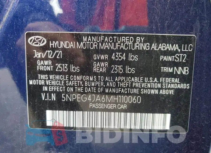 5NPEG4JA6MH110060 Photo# 13