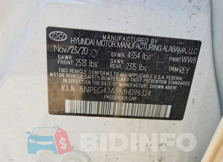 5NPEG4JA8MH096324 Photo# 12