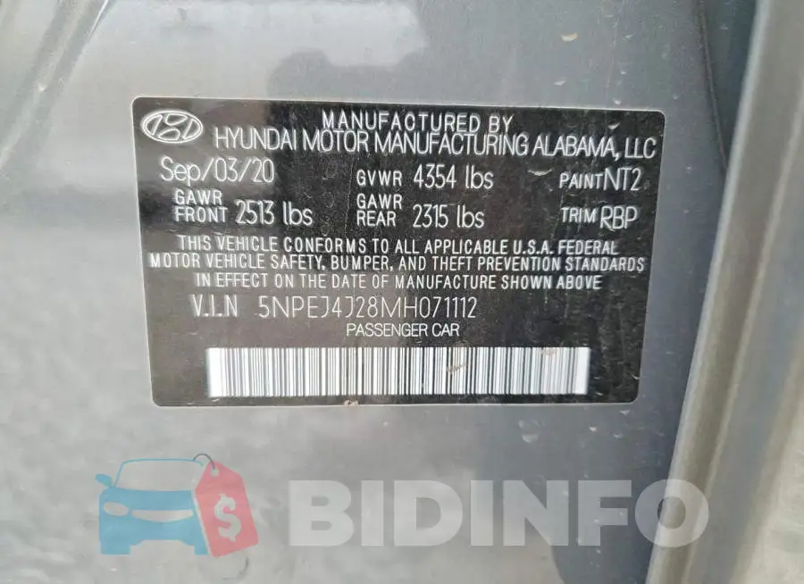 5NPEJ4J28MH071112 Photo# 13