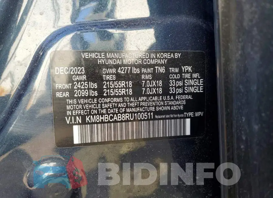 KM8HBCAB8RU100511 Photo# 12