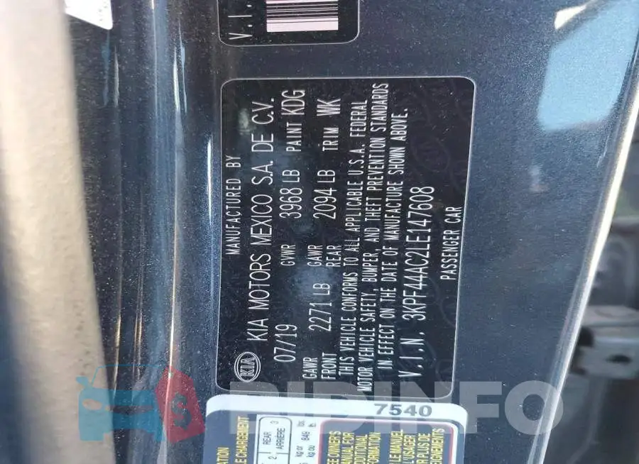 3KPF44AC2LE147608 Photo# 13