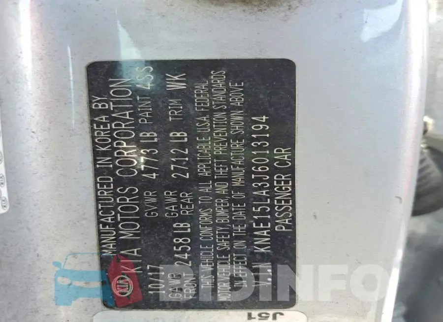 KNAE15LA3J6013194 Photo# 12