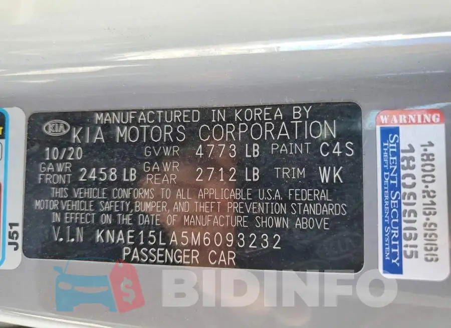 KNAE15LA5M6093232 Photo# 12