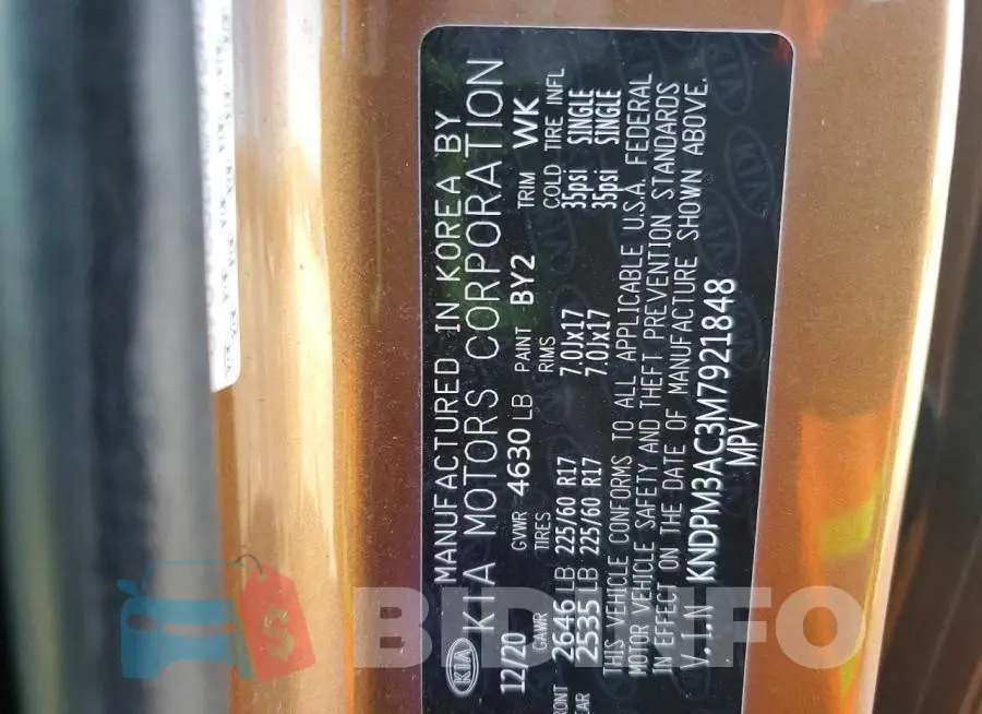 KNDPM3AC3M7921848 Photo# 13