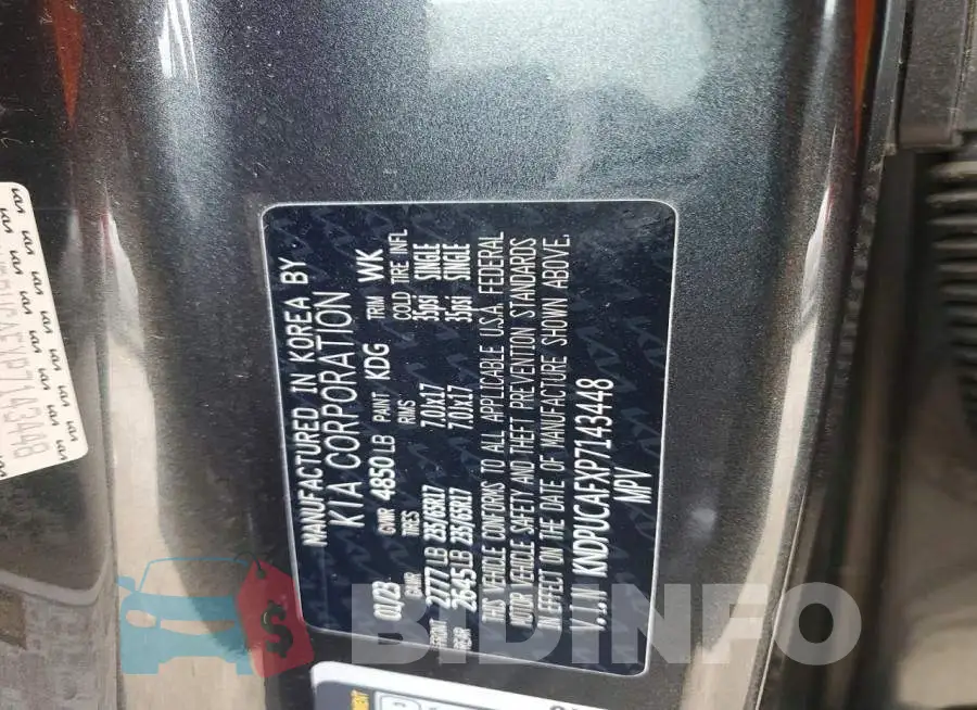 KNDPUCAFXP7143448 Photo# 13