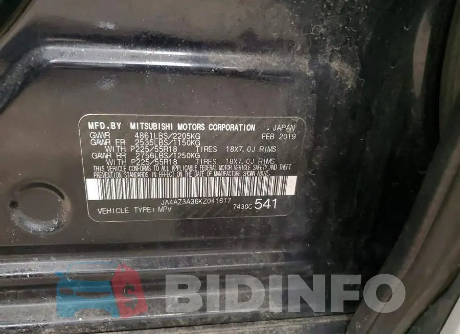 JA4AZ3A36KZ041617 Photo# 13