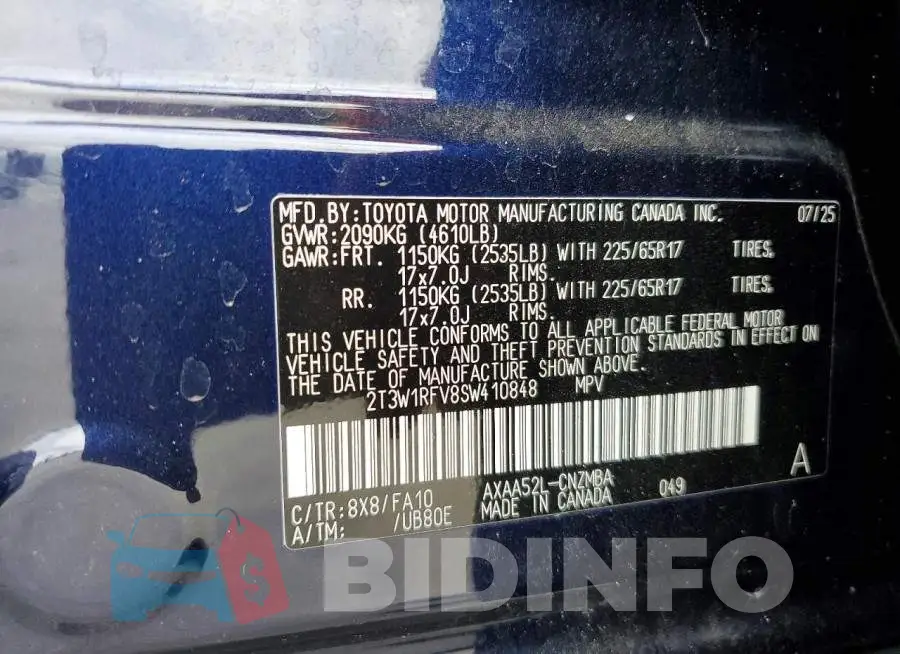 2T3W1RFV8SW410848 Photo# 13