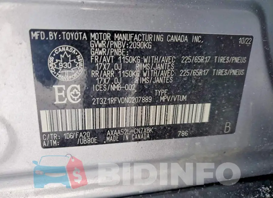 2T3Z1RFV0NC207889 Photo# 14