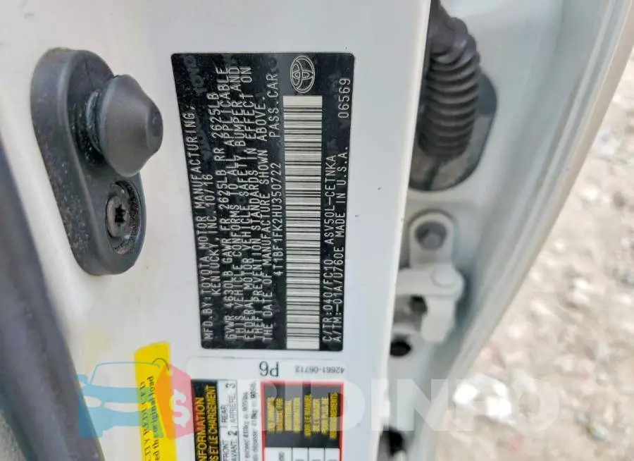 4T1BF1FK2HU350722 Photo# 12