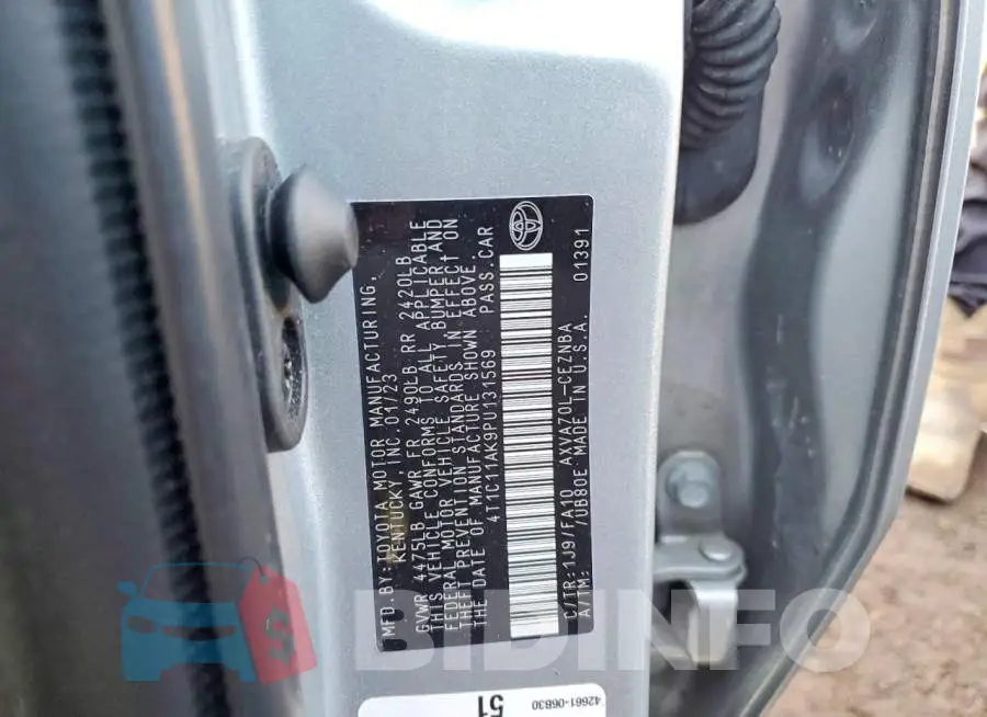 4T1C11AK9PU131569 Photo# 12