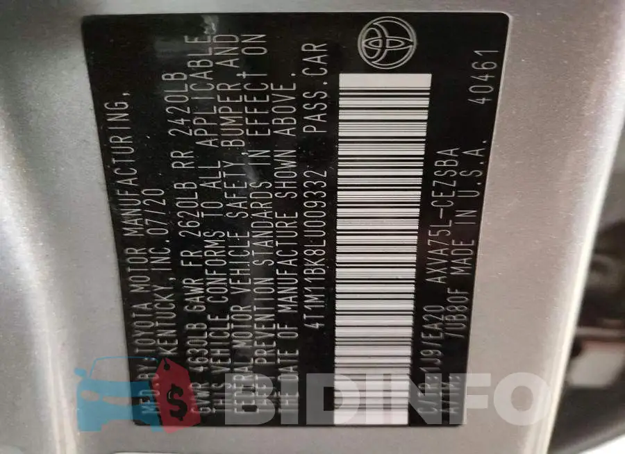 4T1M11BK8LU009332 Photo# 12