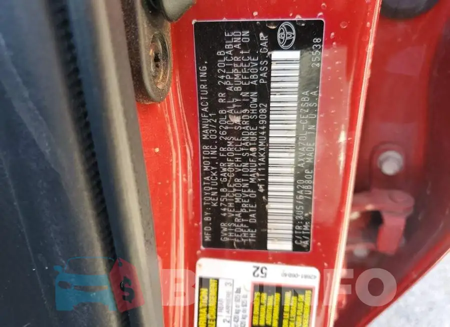 4T1T11AKXMU449082 Photo# 12