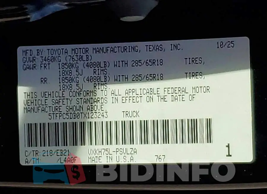 5TFPC5DB0TX123243 Photo# 13