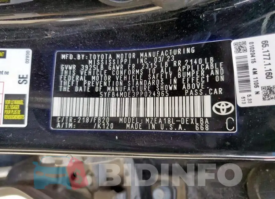 5YFB4MDE3PP024965 Photo# 12