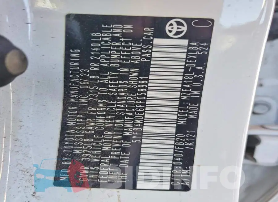 5YFB4MDE6PP058981 Photo# 12