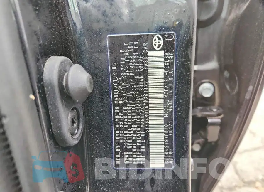 5YFB4MDE6TP361477 Photo# 12