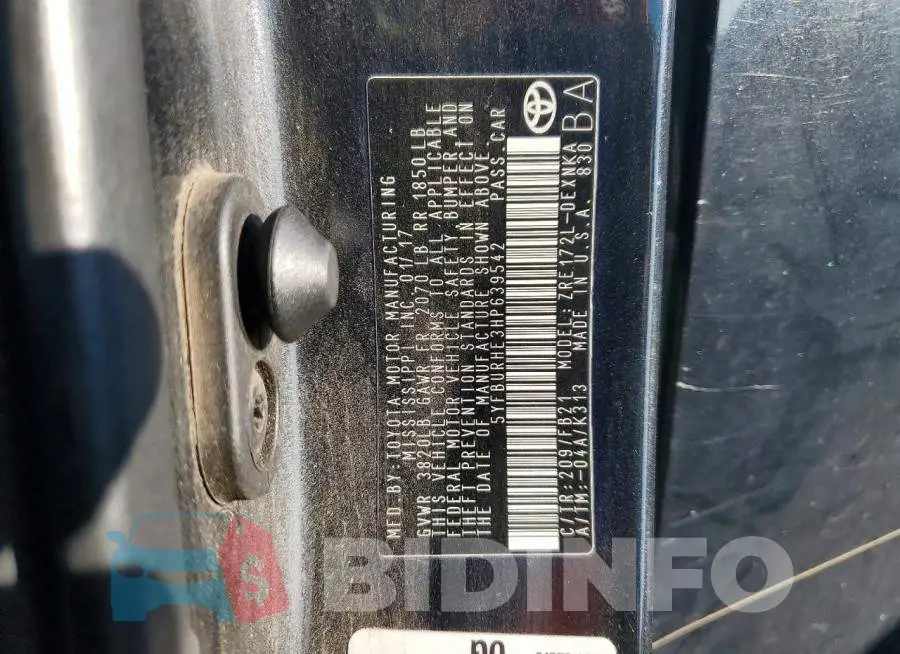 5YFBURHE3HP639542 Photo# 12