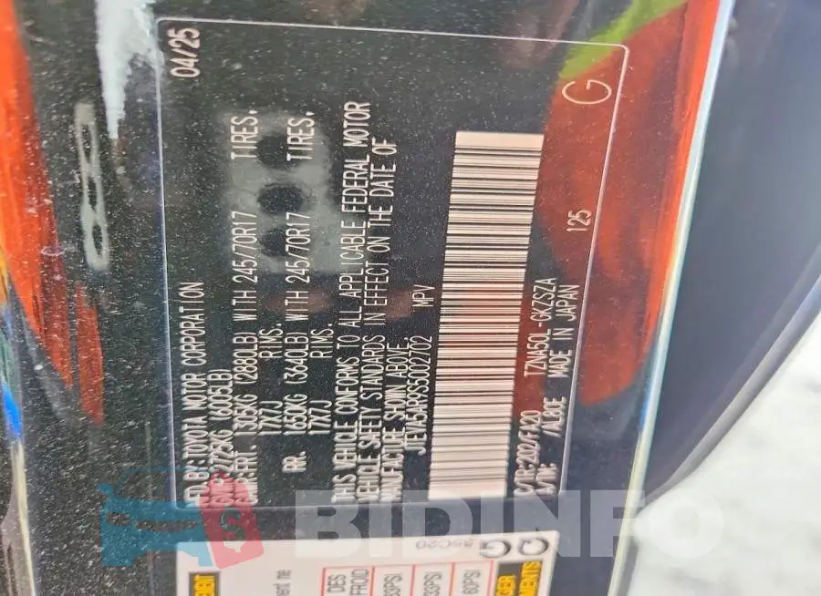 JTEVA5AR9S5002702 Photo# 14