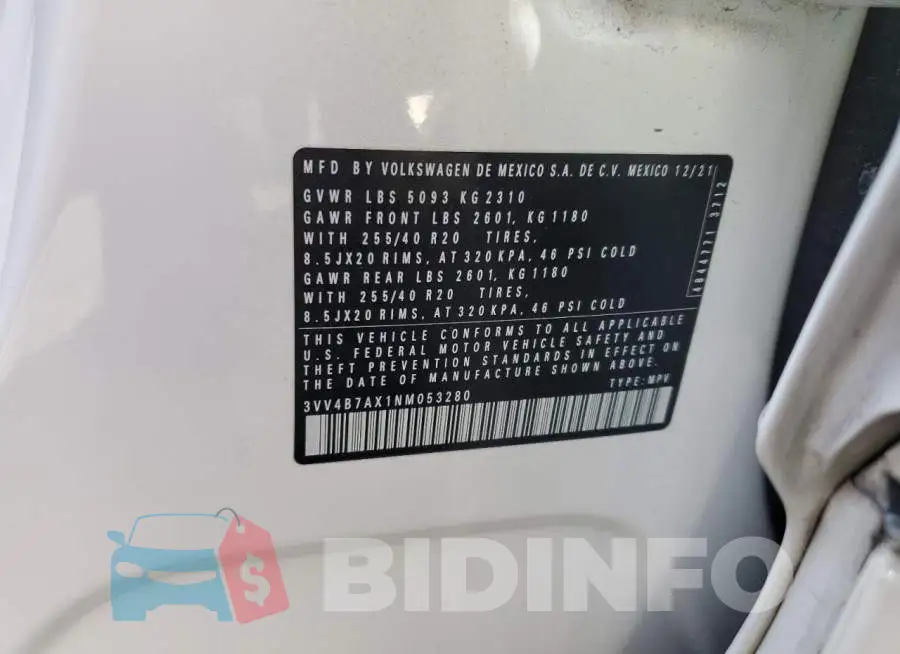 3VV4B7AX1NM053280 Photo# 13