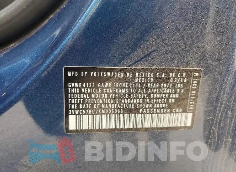 3VWC57BU7KM005068 Photo# 12