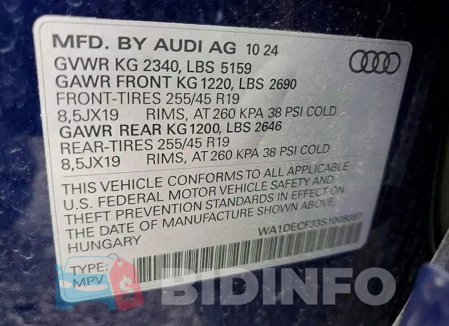 WA1DECF33S1008087 Photo# 13