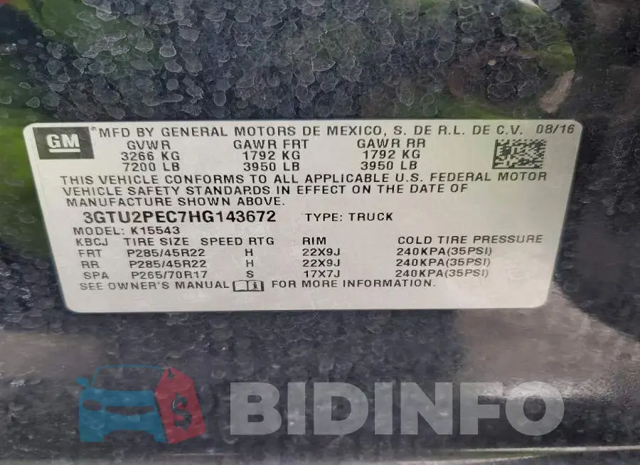 3GTU2PEC7HG143672 Photo# 12