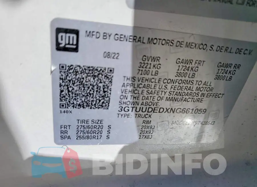 3GTUUDEDXNG661059 Photo# 12