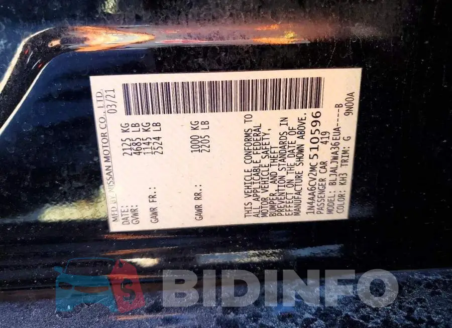 1N4AA6CV2MC510596 Photo# 12