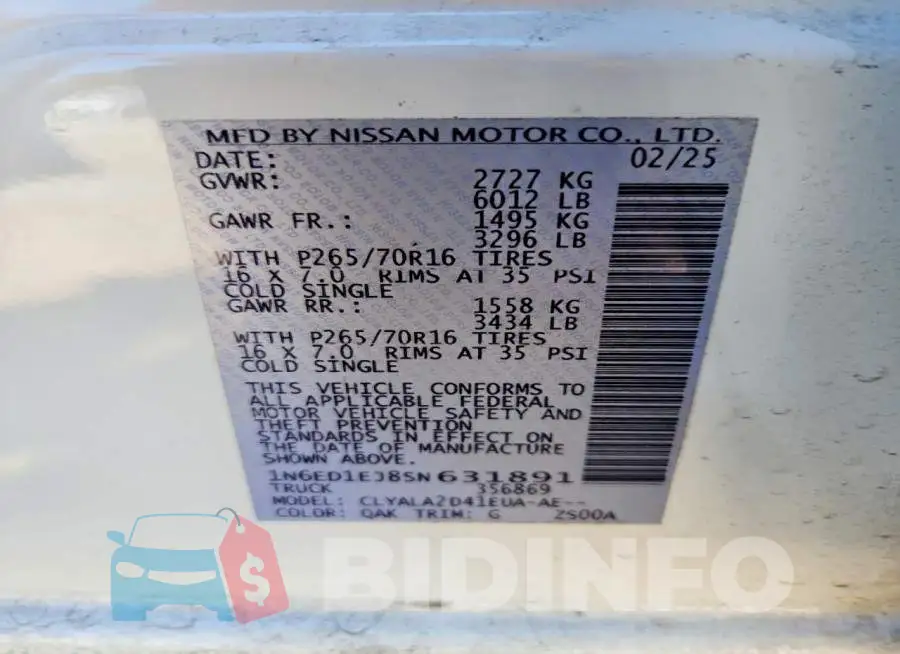 1N6ED1EJ8SN631891 Photo# 12