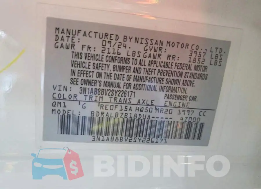 3N1AB8BV2SY226171 Photo# 12