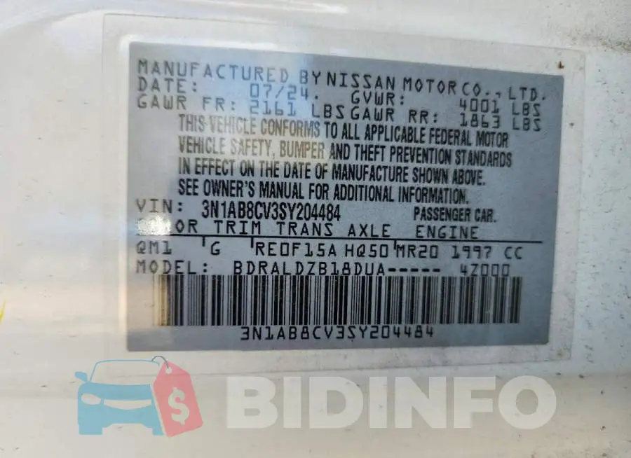 3N1AB8CV3SY204484 Photo# 12