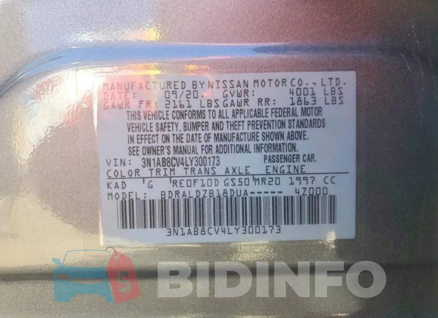 3N1AB8CV4LY300173 Photo# 12