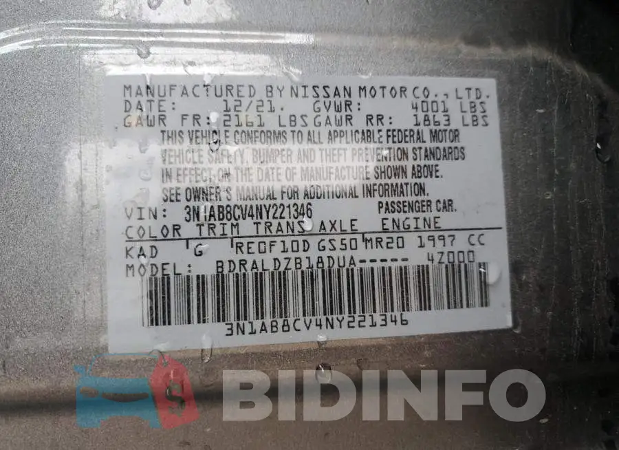 3N1AB8CV4NY221346 Photo# 13