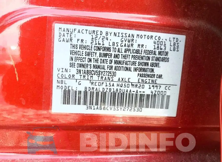 3N1AB8CV5SY272530 Photo# 11
