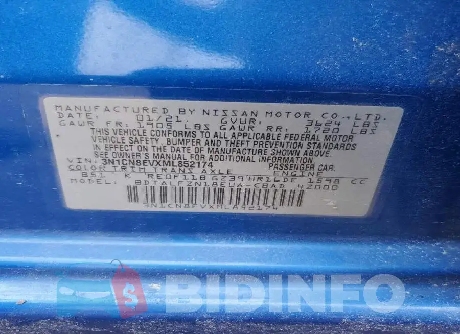 3N1CN8EVXML852174 Photo# 13