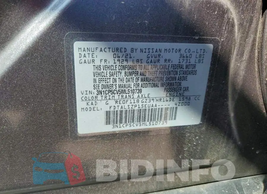 3N1CP5CV5ML510739 Photo# 13